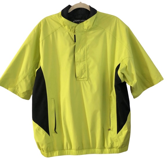 FootJoy Other - FOOTJOY Dryjoys Golf Jacket Windbreaker Rain Jacket Yellow green Black Sz L